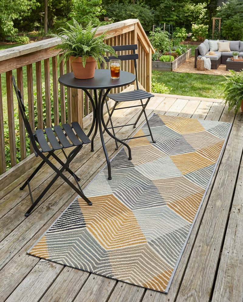 Urban Terrace Collection Area Rug - Metropolis Runner Gray  lifestyle 69