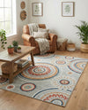 Seaside Blooms Collection Area Rug -  Eden Rectangle Gray  lifestyle 56