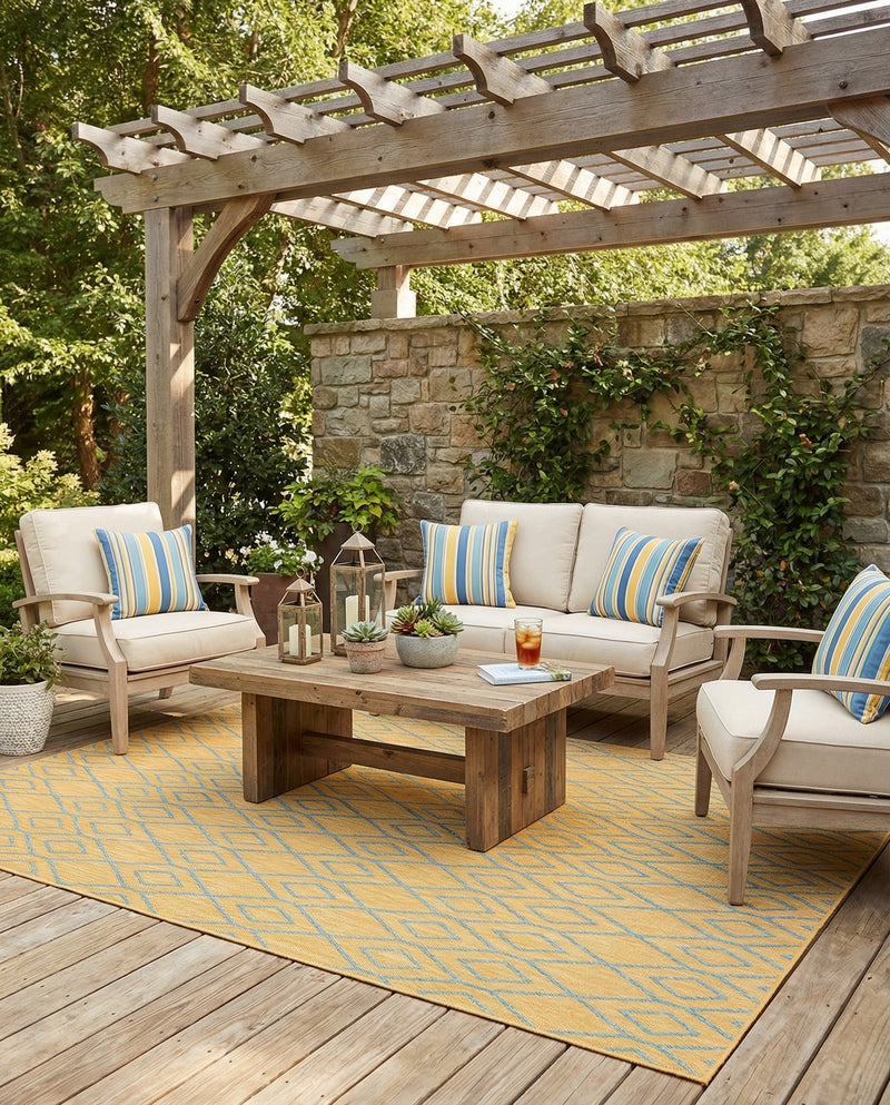 Urban Oasis Rugs Collection Area Rug -  Boulevard (Yellow and Aqua) Rectangle Yellow and Aqua  lifestyle 11
