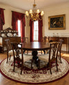 Versailles Elegance Collection Area Rug -  Louveciennes (Red) Round Red  lifestyle 56