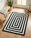 Sustainable Strands Indoor-Outdoor Oasis Collection Area Rug - Harborview Rectangle Black and White  lifestyle 46