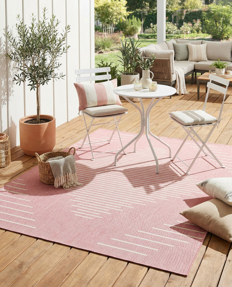 Urban Terrace Collection Area Rug -  Chelsea (Pink) Square Pink  lifestyle 62