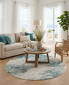 Colorburst Oasis Collection Area Rug -  Tropic Round Blue  lifestyle 62