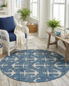 Seaside Haven Rugs Collection Area Rug - Sapphire (Blue) Round Blue  lifestyle 72