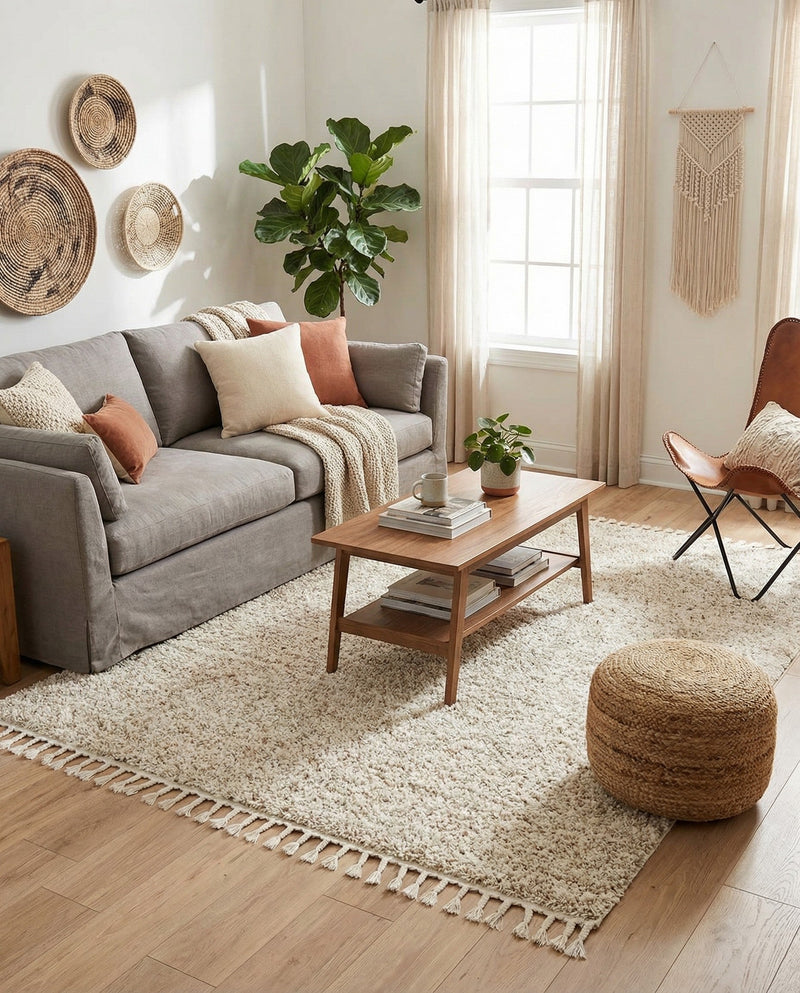 Cozy Cove Shag Collection Area Rug -  Harbor Rectangle Ivory  lifestyle 50
