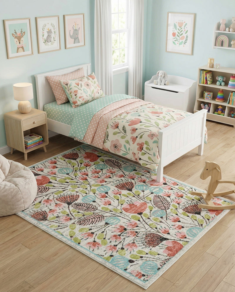 Wonder Tykes Collection Area Rug -  Fantasy Rectangle Ivory  lifestyle 42