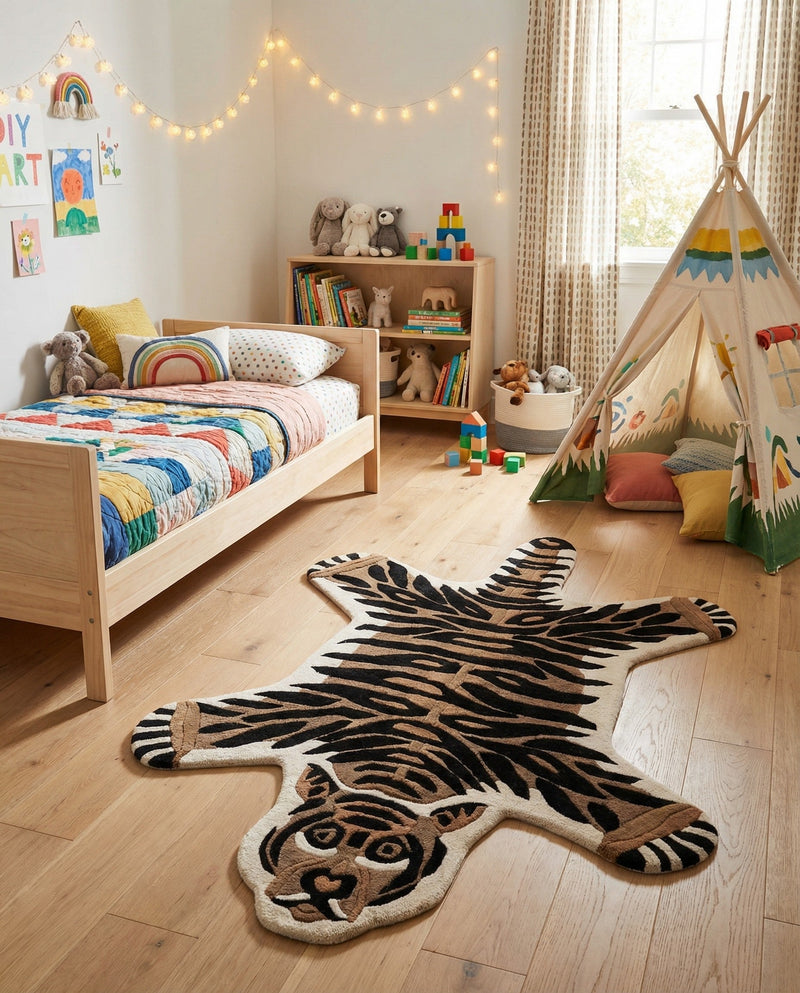 Whimsy Wonders Wool Collection Area Rug -  Delta Rectangle Brown  lifestyle 4