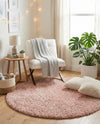 Alpine Plush Collection Area Rug -  Cortina (Dusty Rose) Round Dusty Rose  lifestyle 20