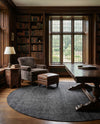 Berkshire Estate Collection Area Rug - Windsor (Blackberry) Round Blackberry  lifestyle 68