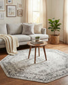 Riviera Elegance Collection Area Rug - Antibes (Gray) Octagon Gray  lifestyle 71
