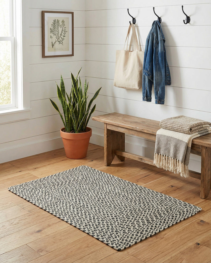 Highland Woven Jute Collection Area Rug - Glenmore (Gray) Rectangle Gray  lifestyle 6