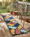 Caribbean Terrace Collection Area Rug -  Nevis Runner Black  lifestyle 44