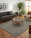Urban Terrace Collection Area Rug -  Uptown Rectangle Black and White  lifestyle 12