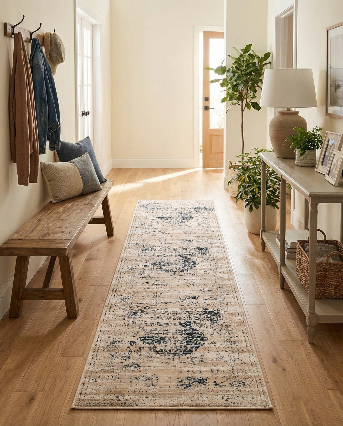 Coastal Manor Collection Area Rug -  Dunes Runner Dark Blue  lifestyle 84