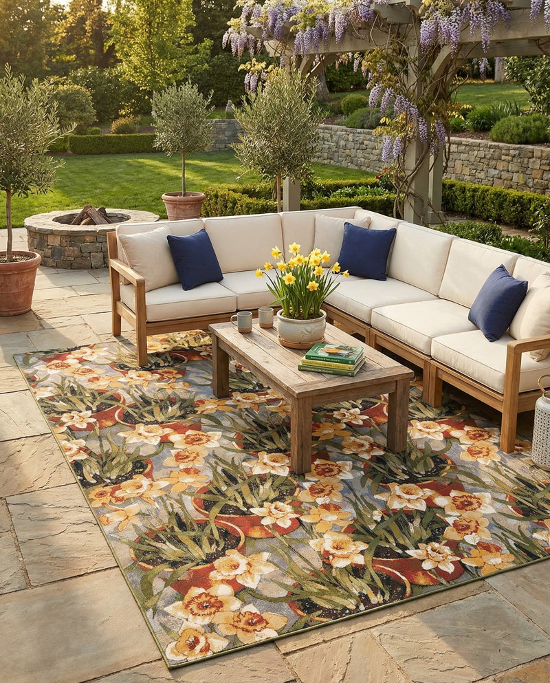 Seaside Blooms Collection Area Rug - Eden Rectangle Multi  lifestyle 20