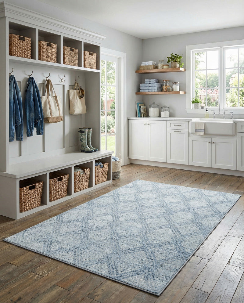 Aegean Elegance Washables Collection Area Rug -  Tinos Rectangle Blue  lifestyle 44