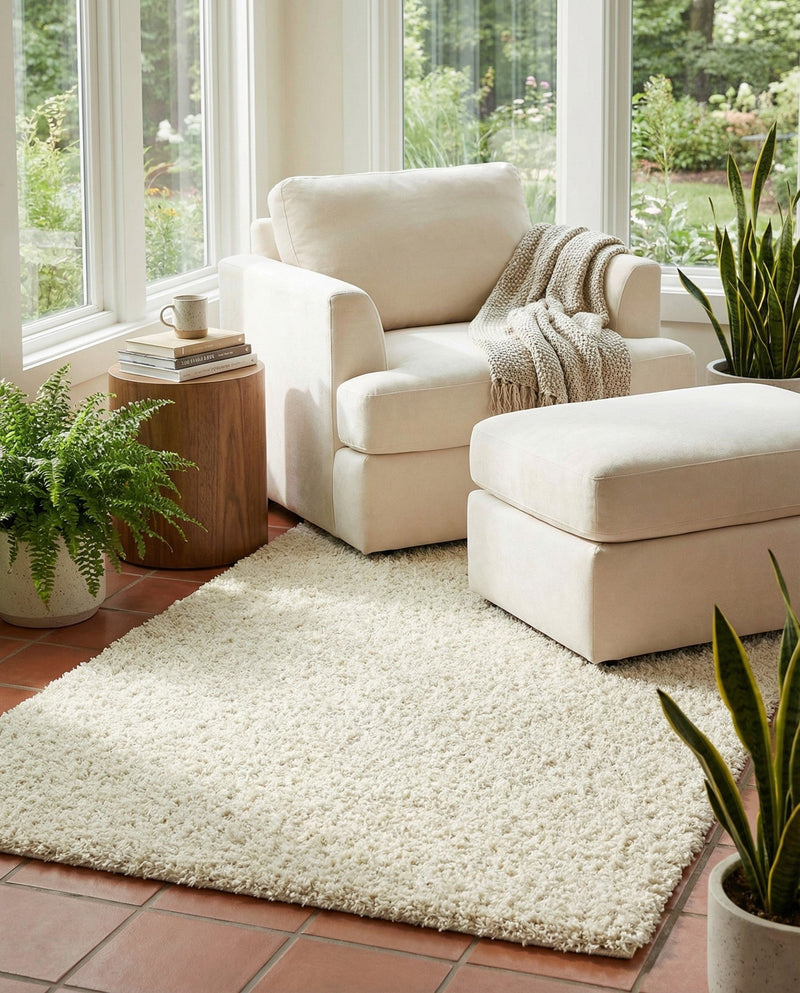 Plush Oasis Collection Area Rug - Serenity (Pure Ivory) Rectangle Pure Ivory  lifestyle 18