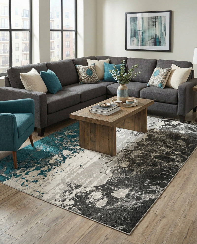 Seville Elegance Collection Area Rug -  Granada Rectangle Gray  lifestyle 12