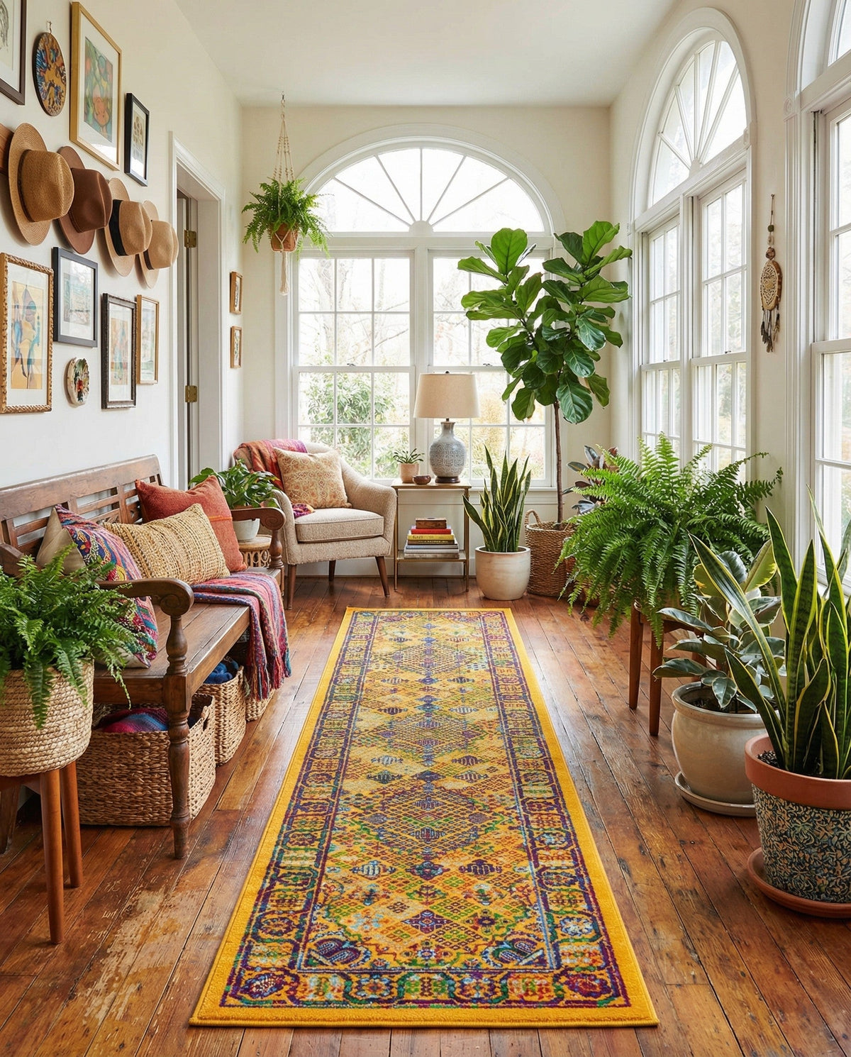 Caribbean Cove Collection Area Rug -  Mustique Runner Multi  lifestyle 124