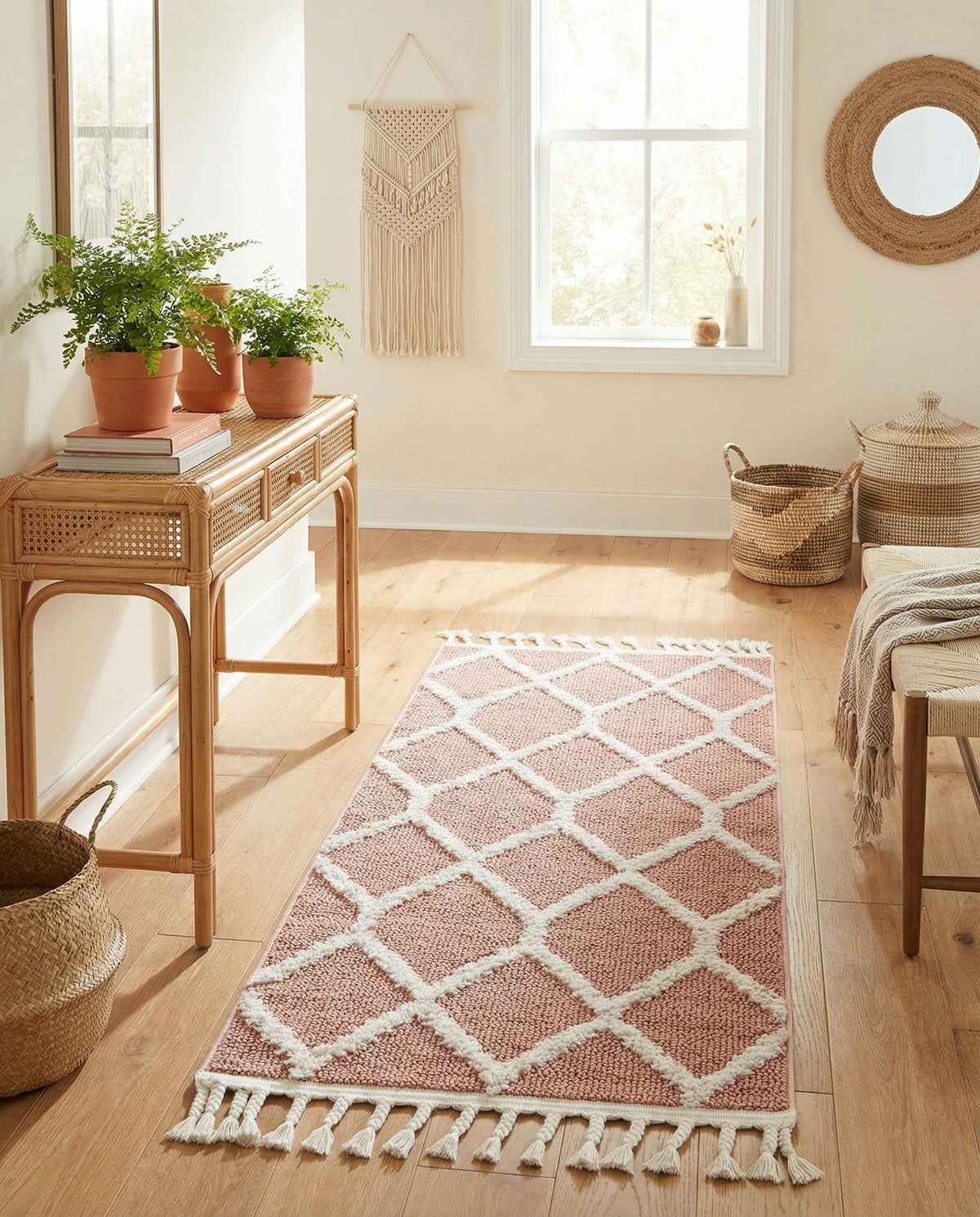 Sahara Chic Collection Area Rug -  Tuareg Runner Pink  lifestyle 163