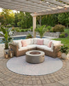 Urban Oasis Rugs Collection Area Rug -  Terrace (Pink and Aqua) Round Pink and Aqua  lifestyle 28