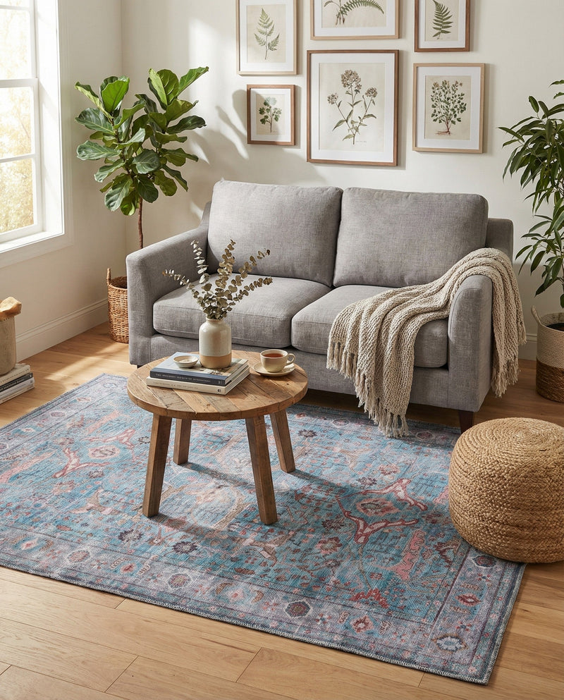 Zahara Oasis Collection Area Rug -  Marrakech Rectangle Blue  lifestyle 11