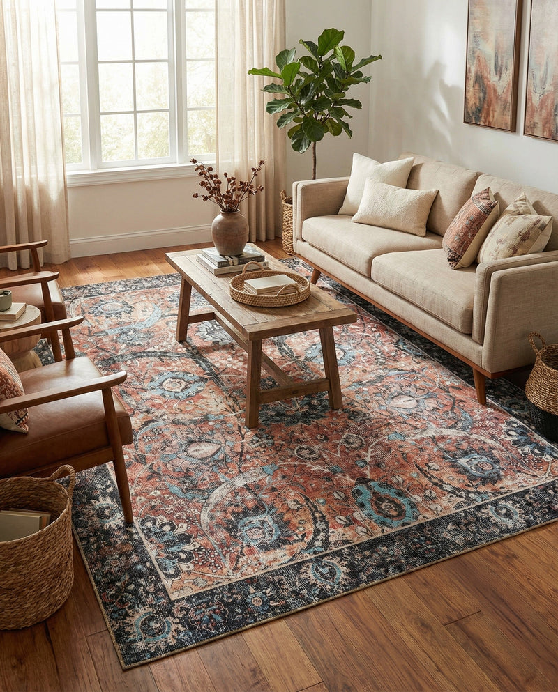 Heritage Elegance Collection Area Rug -  Topkapi Rectangle Vintage Rust Red  lifestyle 10