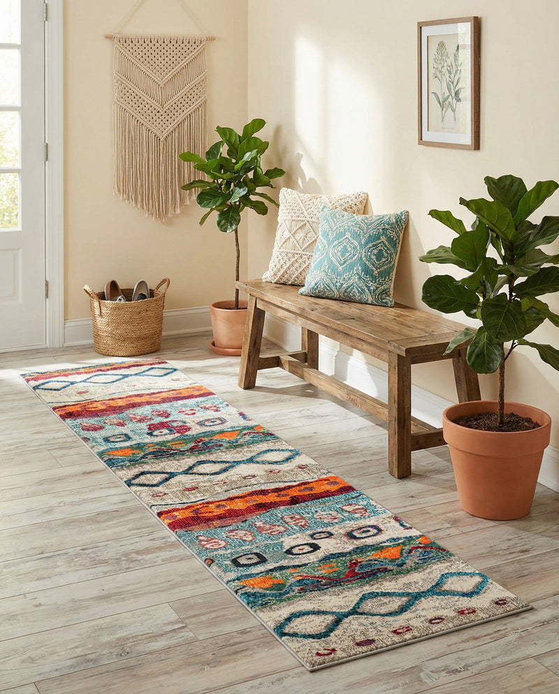 Colorburst Oasis Collection Area Rug -  Lagoon Runner Multi  lifestyle 42