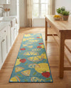 Coastal Terrace Collection Area Rug -  Cove Runner Blue  lifestyle 47