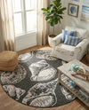 Seaside Haven Rugs Collection Area Rug -  Lighthouse (Black and White) Round Black and White  lifestyle 70