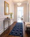 Hollywood Luxe Collection Area Rug -  Beverly (Navy Blue Silver) Runner Navy Blue Silver  lifestyle 60