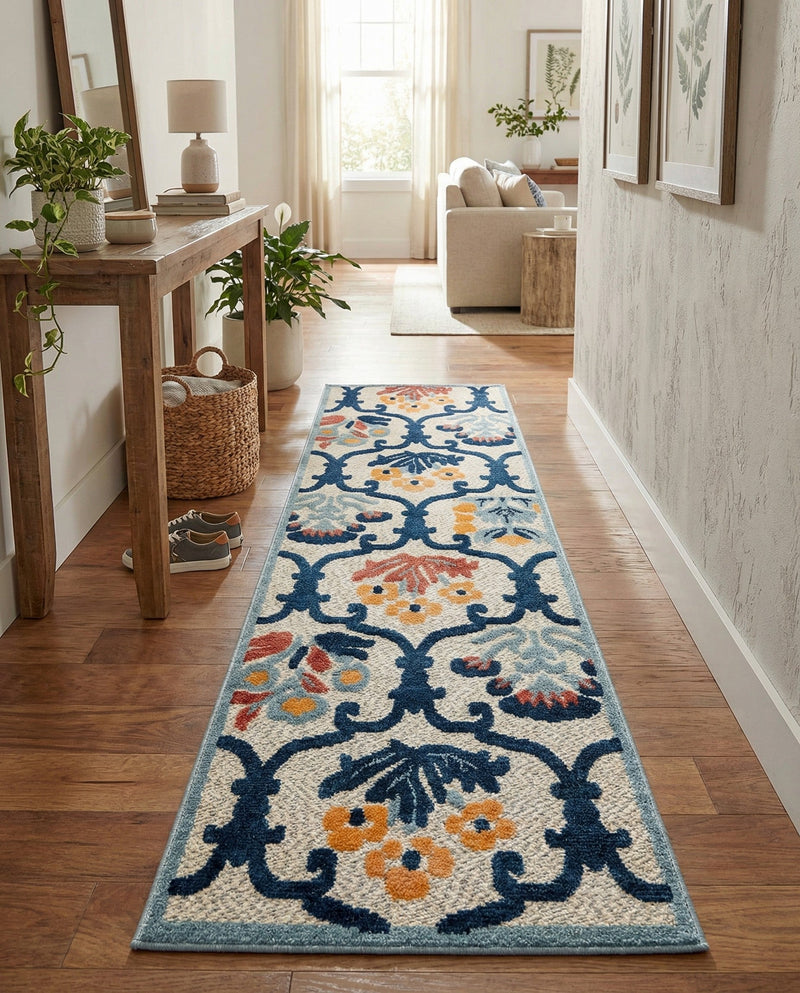 Caribbean Terrace Collection Area Rug -  Dominica Runner Ivory  lifestyle 59