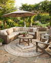 Patio Heritage Collection Area Rug -  Augusta (Natural) Round Natural  lifestyle 62