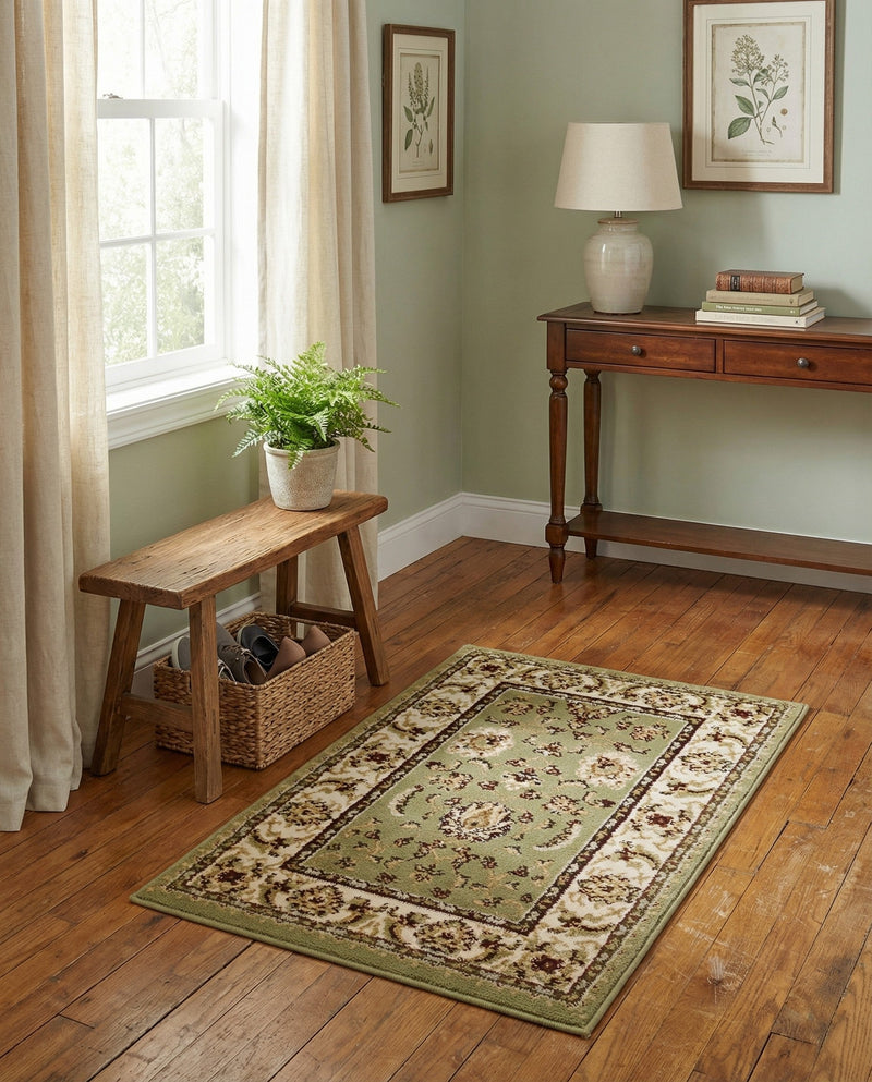 Jaipur Elegance Collection Area Rug -  Nahargarh (Green) Rectangle Green  lifestyle 31