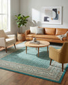 Soho Elegance Collection Area Rug -  Mercer (Turquoise) Rectangle Turquoise  lifestyle 6