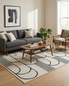 Urban Terrace Collection Area Rug -  Greenwich Rectangle White and Black  lifestyle 25