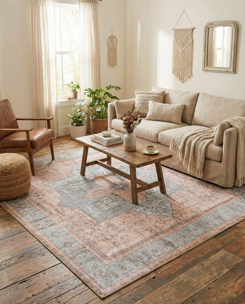 Heritage Elegance Collection Area Rug -  Windsor (Light Brown) Square Light Brown  lifestyle 47