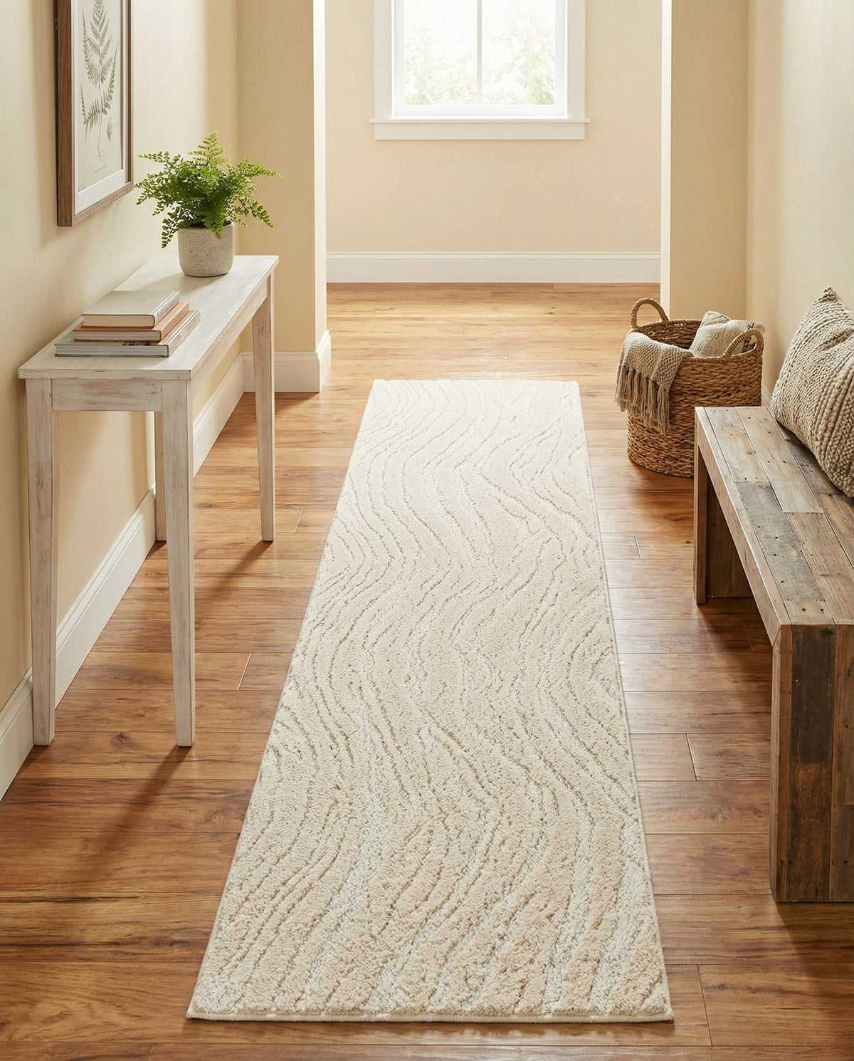 Sienna Collection Area Rug -  Garda Runner Ivory  lifestyle 138