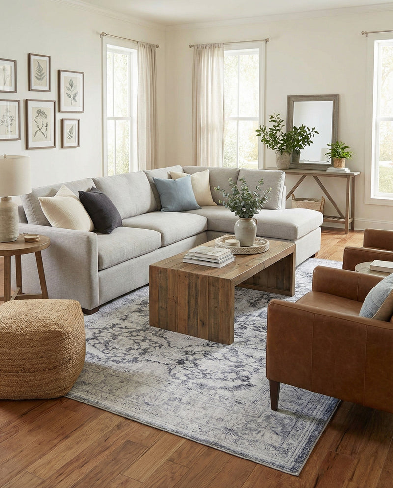 Heritage Elegance Collection Area Rug -  Miramar Rectangle Charcoal  lifestyle 22