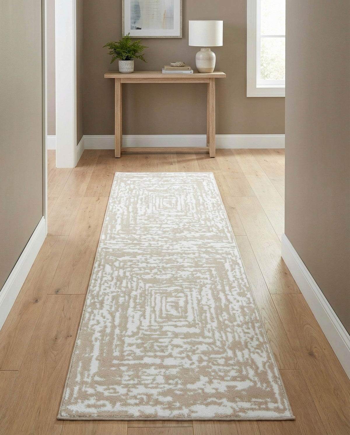 Sanctuary Retreat Collection Area Rug -  Asylum Runner White Bone  lifestyle 160