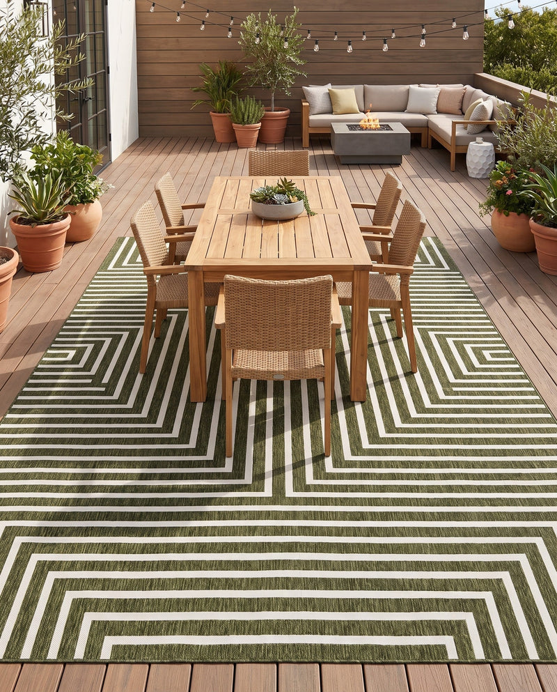 Urban Terrace Collection Area Rug -  Astoria (Green) Rectangle Green  lifestyle 18