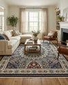 Persian Elegance Collection Area Rug -  Hamedan (Navy Blue) Rectangle Navy Blue  lifestyle 13