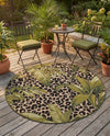 Seaside Blooms Collection Area Rug -  Lotus Round Green  lifestyle 43