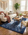 Casablanca Comfort Collection Area Rug - Sahara Rectangle Navy Blue  lifestyle 12