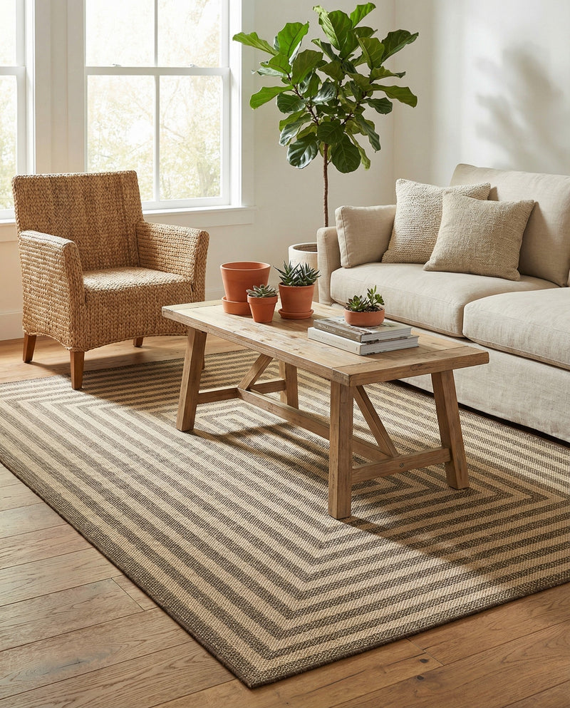 Sahara Sands Collection Area Rug -  Abydos Rectangle Natural and Brown  lifestyle 5
