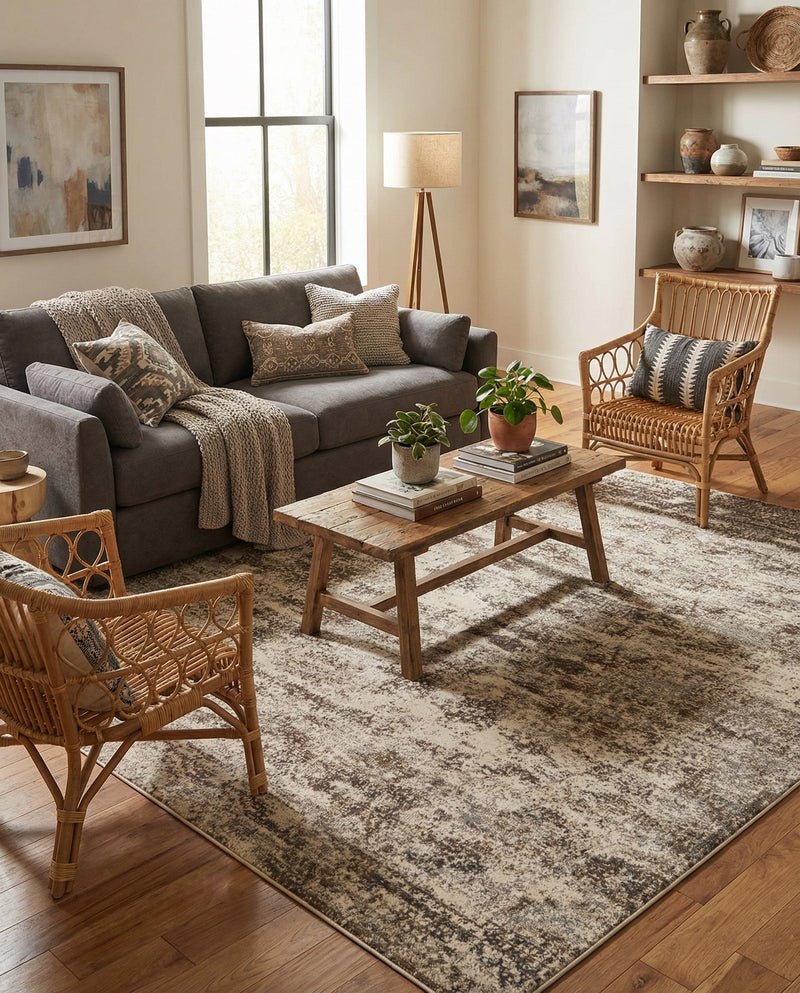 Gobi Sands Collection Area Rug -  Badain Rectangle Cream  lifestyle 30