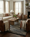 Savannah Jute Collection Area Rug - Nantucket Rectangle Navy Blue and Ivory  lifestyle 7