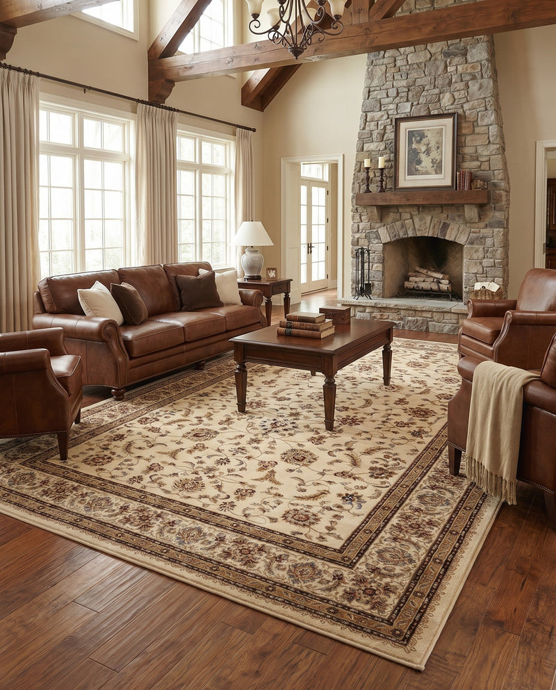 Jaipur Elegance Collection Area Rug -  Nahargarh (Cream) Rectangle Cream  lifestyle 36