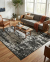 Urban Terrace Collection Area Rug -  Midtown Square Black and White  lifestyle 22