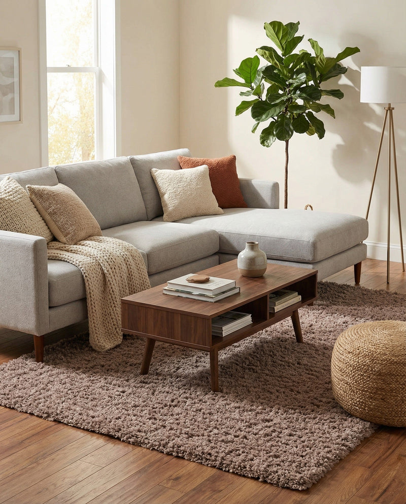 Eternal Plush Oasis Collection Area Rug -  Tranquility (Khaki) Rectangle Khaki  lifestyle 7